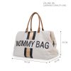 Mommy Bag Táska – fehér csíkos arany/fekete